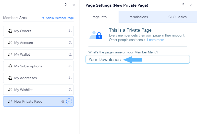 Customise Page Name